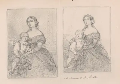 Madame X. de Pret and a Portrait Study av Nicaise De Keyser