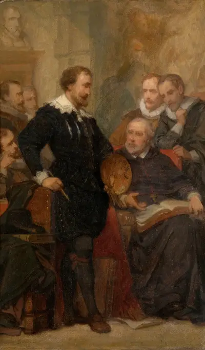 Peter Paul Rubens i sin ateljé av Nicaise De Keyser
