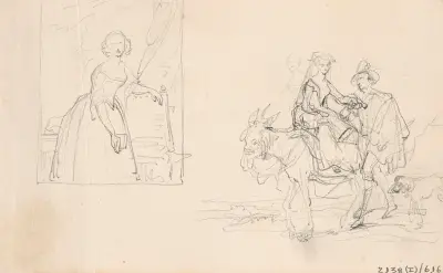 Porträtt av en kvinna och en figurgrupp av Nicaise De Keyser