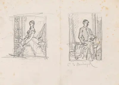 Porträtt av en kvinna och greve van Randwyck av Nicaise De Keyser