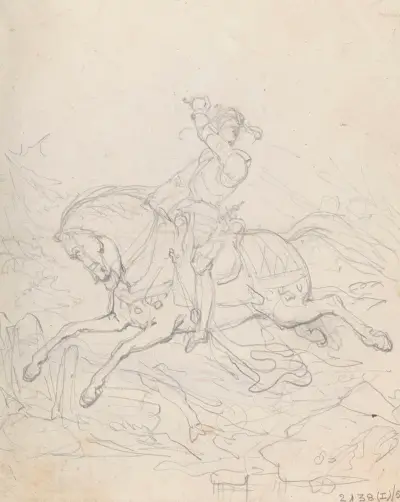Reiter in Rüstung zu Pferd von Nicaise De Keyser