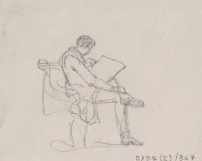 Sitzender lesender Mann von Nicaise De Keyser