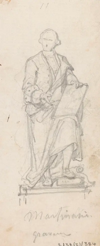 Statue of the Engraver Pieter Martinasie av Nicaise De Keyser