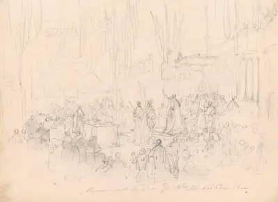 Vilhelms II:s kröning i Nieuwe Kerk i Amsterdam den 28 november 1840 av Nicaise De Keyser
