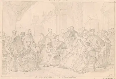 Frans I:s hov i Fontainebleau av Nicaise De Keyser