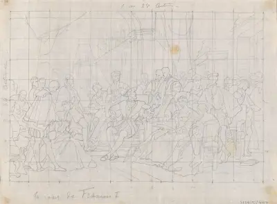 The Court of Francis I of France in Fontainebleau av Nicaise De Keyser