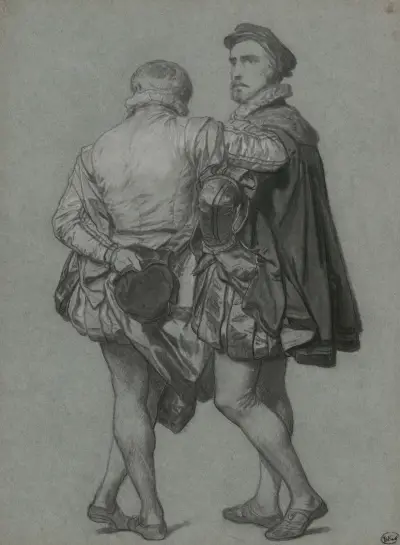 The Painters Gillis Coignet I and Antonio Moro av Nicaise De Keyser