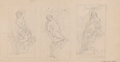 Tre kvinnliga akter av Nicaise De Keyser