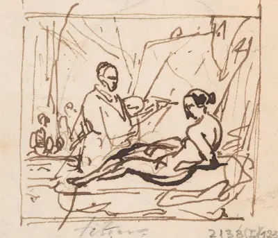 Titian målar sin Venus av Nicaise De Keyser