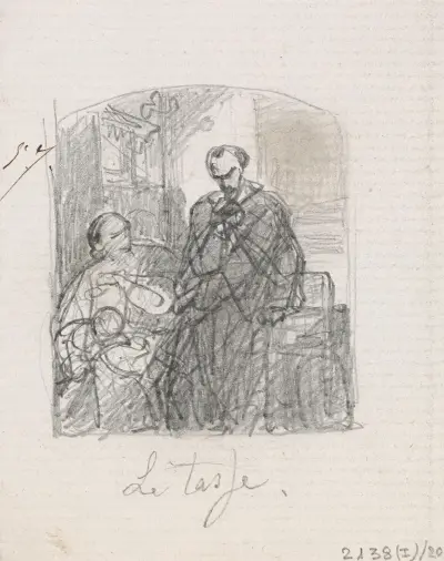 Torquato Tasso, klädd som herde, besöker sin syster Cornelia i Sorrento av Nicaise De Keyser