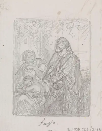 Torquato Tasso, klädd som herde, besöker sin syster Cornelia i Sorrento av Nicaise De Keyser