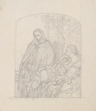 Torquato Tasso, klädd som herde, besöker sin syster Cornelia i Sorrento av Nicaise De Keyser