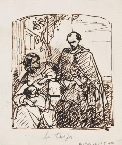 Torquato Tasso, utklädd till herde, besöker sin syster Cornelia i Sorrento av Nicaise De Keyser