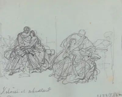 Två studier till ”Héloïse och Abélard” av Nicaise De Keyser
