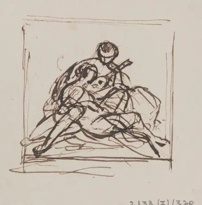 Kvinna och man med luta av Nicaise De Keyser