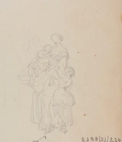 Kvinna och två barn av Nicaise De Keyser