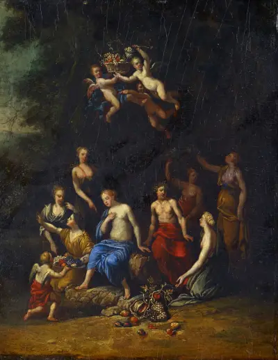 Bacchus and Pomone av Gerard de Lairesse