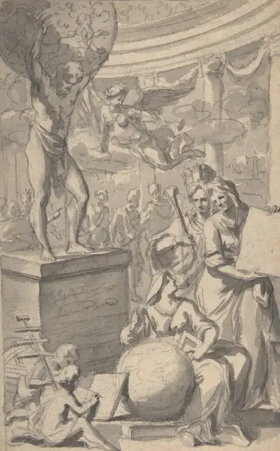 Design for a Frontispiece of a Title Page av Gerard de Lairesse