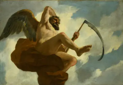 Saturnus ; Allegorische voorstelling van de verzorging van leprozen en onnozelen av Gerard de Lairesse