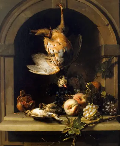 Perdrix Rouge dans une Niche av Nicolas de Largillière