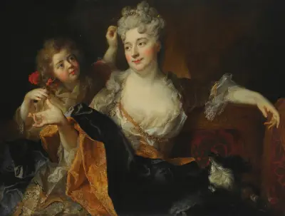 Portret Marguerite-Elisabeth Forest de Largillierre i jej syna Nicolasa, Nicolas de Largillière