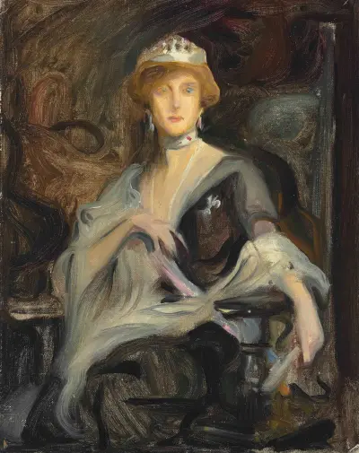 Auguste Victoria, Portugals drottning, i exil, en studie av Philip Alexius de László