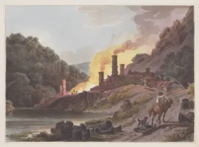 Iron Works, Colebrook Dale av Philip James de Loutherbourg