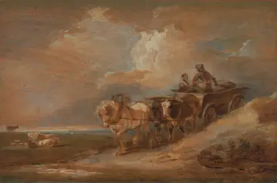 Landscape with Horse and Oxen Cart (1770 to 1780) av Philip James de Loutherbourg