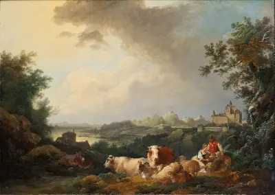 Landscape with Resting Cattle av Philip James de Loutherbourg