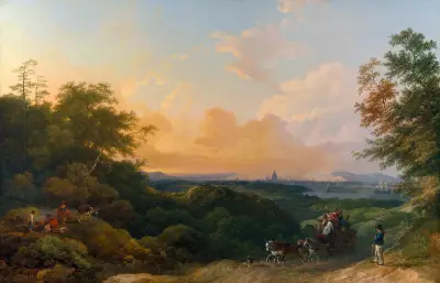 Večerní dostavník, Londýn v dálce, Philip James de Loutherbourg