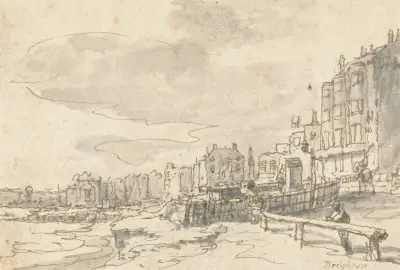 Stranden vid Brighton av Philip James de Loutherbourg