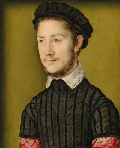 Portrait Of A Young Man, Probably An Officer Royal av Corneille de Lyon