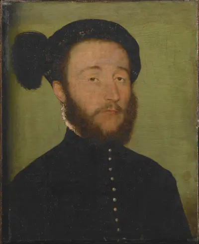 Portrait of René du Puy du Fou av Corneille de Lyon