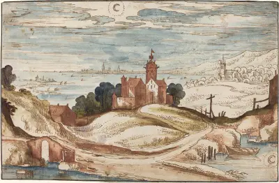 Landscape with Chateau on a Hill av Joos de Momper