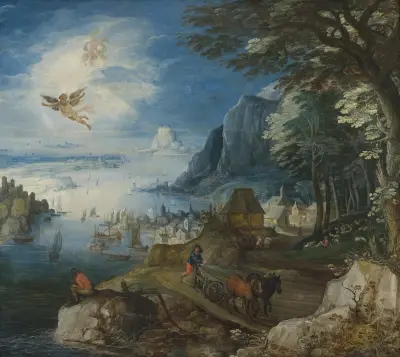 Landscape with the Fall of Icarus av Joos de Momper