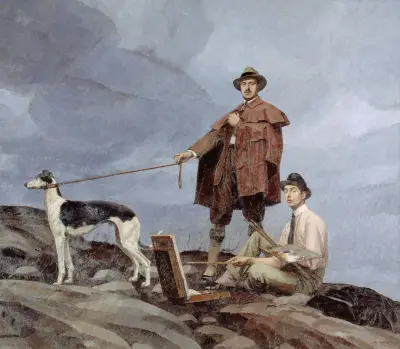 Dunoyer de Segonzac et Boussingault peignant av Bernard Boutet de Monvel