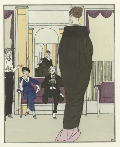 Le choix difficile ; Manteau du soir de Worth, 1914 – nr 2 av Bernard Boutet de Monvel