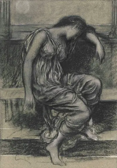 Studie till 'In Memoriam' av Evelyn De Morgan