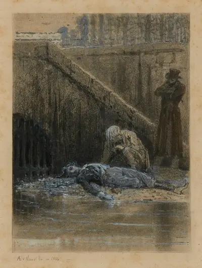 La berge de la Seine Marius fait l’effet d’être mort à quelqu’un qui s’y connait av Alphonse Marie de Neuville
