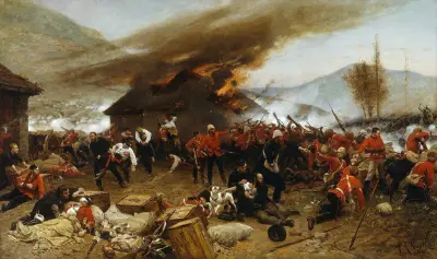 The defence of Rorke’s Drift 1879 av Alphonse Marie de Neuville