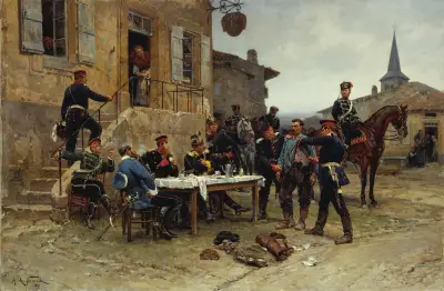 The Dispatch-Bearer av Alphonse Marie de Neuville