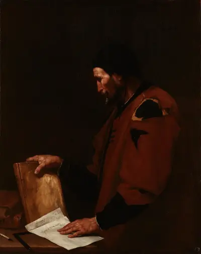 A Philosopher, probably Euclid av Jusepe de Ribera