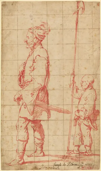 En potentat åtföljd av sin hillebardbärare av Jusepe de Ribera