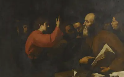 Jesus bland lärarna i templet av Jusepe de Ribera