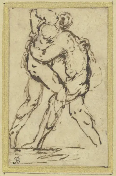 Studier av brottare av Jusepe de Ribera