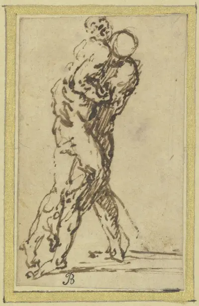 Studier av brottare av Jusepe de Ribera