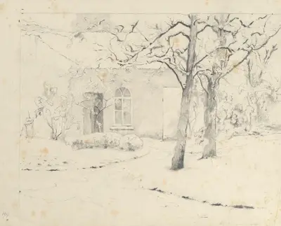 The Garden in Winter, 1917 av Rodolphe De Saegher