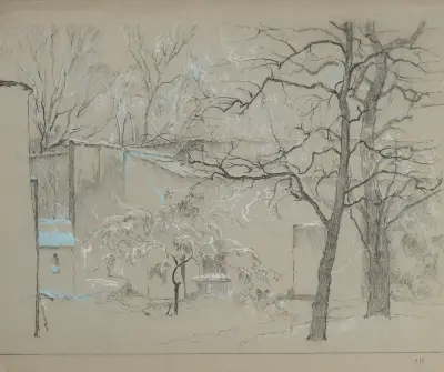 The Garden in Winter, 1918 av Rodolphe De Saegher