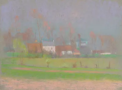 View of a Village av Rodolphe De Saegher