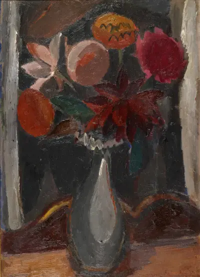 En bukett mörka blommor av Gustave De Smet